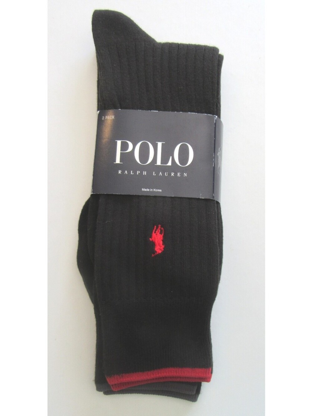 Polo Ralph Lauren Mens Trouser Dress Socks Black Ribbed 2 pack